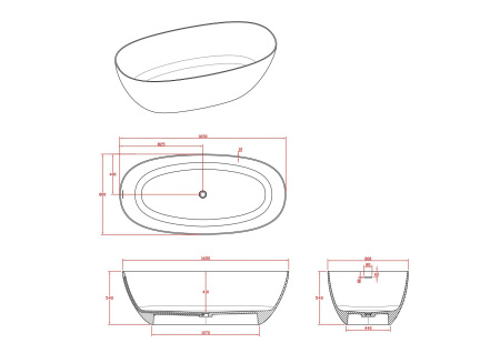 Timo Ванна solid SATU1650 (1650*800*540)