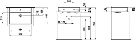 Умывальник Laufen Kartell by 8163330001091 60x46x14.5