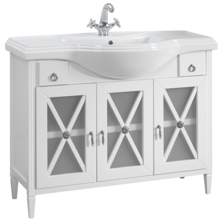 Тумба под умывальник Belux Рояль Н 106-02 Белый глянцевый