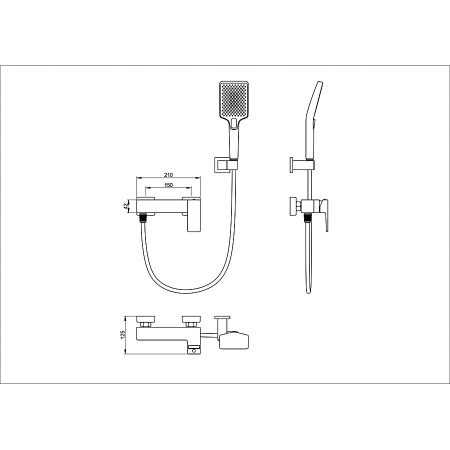 Смеситель для душа WONZON & WOGHAND, Брашированное золото (WW-88048068-BG)