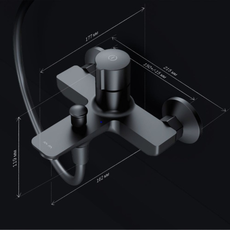 F85A10522_xxx X-Joy TouchReel Смеситель для ванны и душа AM.PM нажимной, чёрный