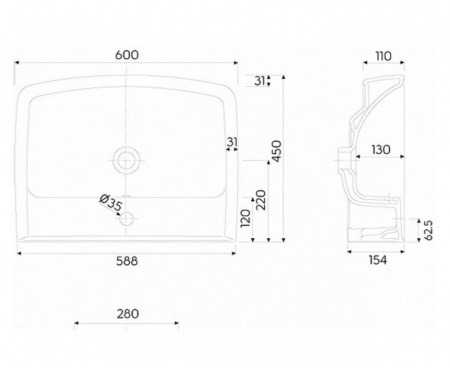 Умывальник мебельный Kolo Rekord K91962000 60 см