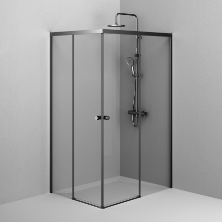 W94G-403-120290-BT1K X-joy Душевое ограждение AM.PM прямоугольное,раздвиж.двери 120x90 черный мат.