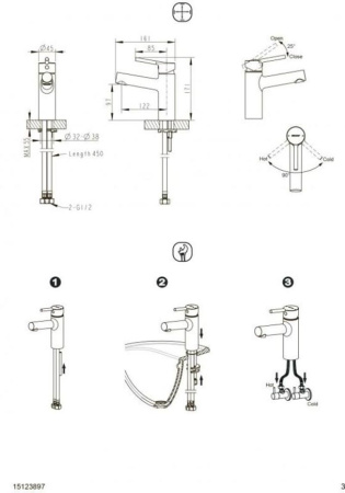 Смеситель для раковины Bravat Palace F1172217CP-RUS, хром
