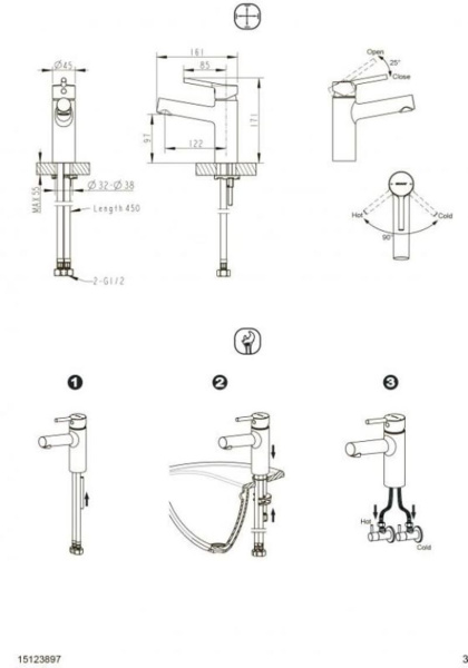 Смеситель для раковины Bravat Palace F1172217CP-RUS, хром
