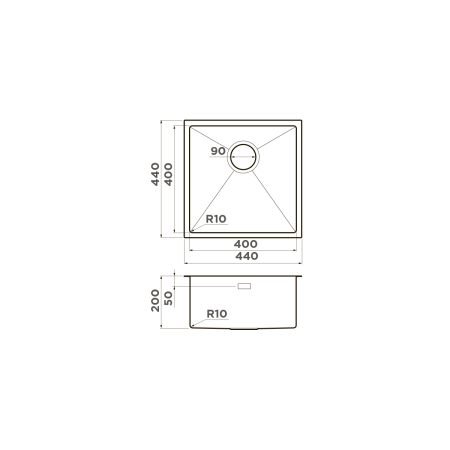 Кухонная мойка Omoikiri Taki 44-U/IF-GB нерж. сталь/графит 4997017