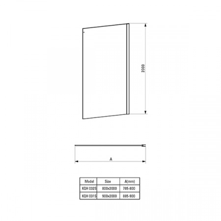 Боковая стенка Deante Hiacynt KQH_031S стекло прозрачное 90×200см