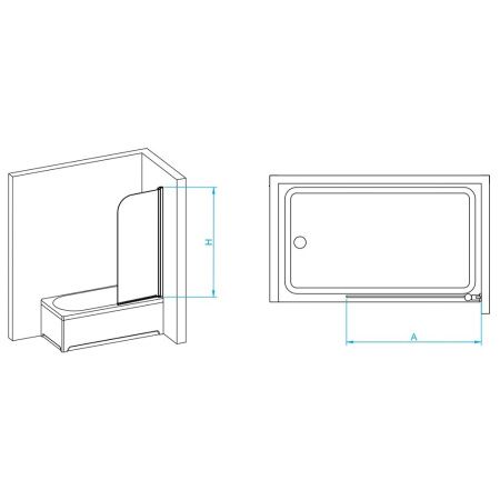 Шторка на ванну RGW SC-009B 351100906-14 прозрачное стекло, черный