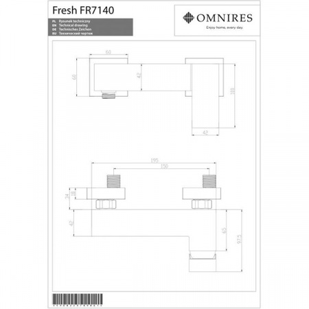 Смеситель для душа Omnires Fresh FR7140 CR