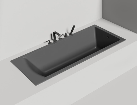 Ванна встраиваемая Salini CASCATA 180x80, S-Sense, матовый белый 104213M