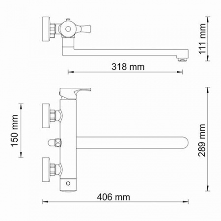 Смеситель для ванны с длинным изливом Wasserkraft Berkel 4802L