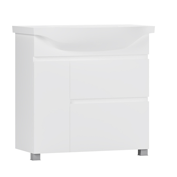 Тумба под умывальник Belux Неаполь напольная 85-02, Белый глянцевый