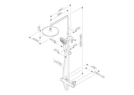 Душевая система AM.PM F0780464 Like с термостатом