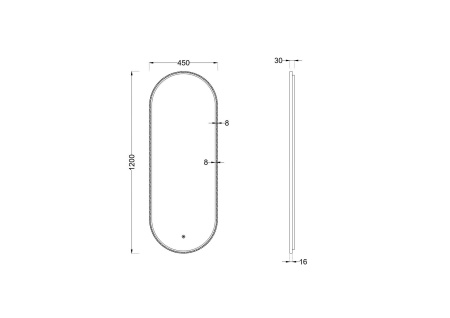 Зеркало с подсветкой Roxen Grown 510200-120B  450*1200