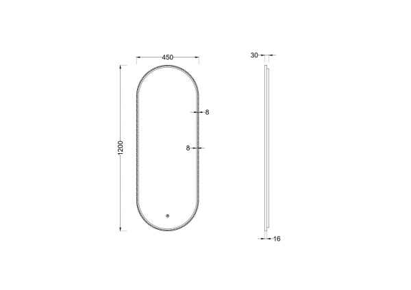 Зеркало с подсветкой Roxen Grown 510200-120GM 450*1200