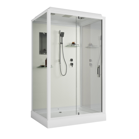 Душевая кабина Niagara Standart ST120/90/15Q (120х90х215) прямоугольник,поддон 15см,распашная,проф.белый