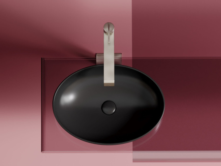 Умывальник чаша накладная овальная Ceramicanova Element 502*363*145мм, черный матовый, CN6056MB