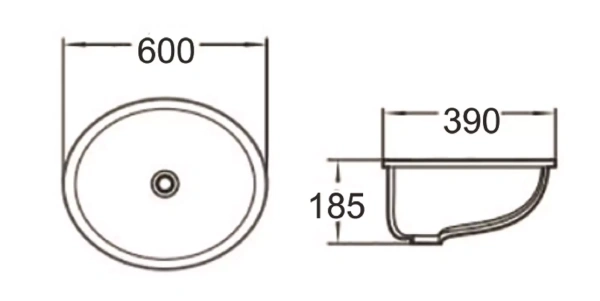 Раковина SantiLine SL-3002 60х39 белая