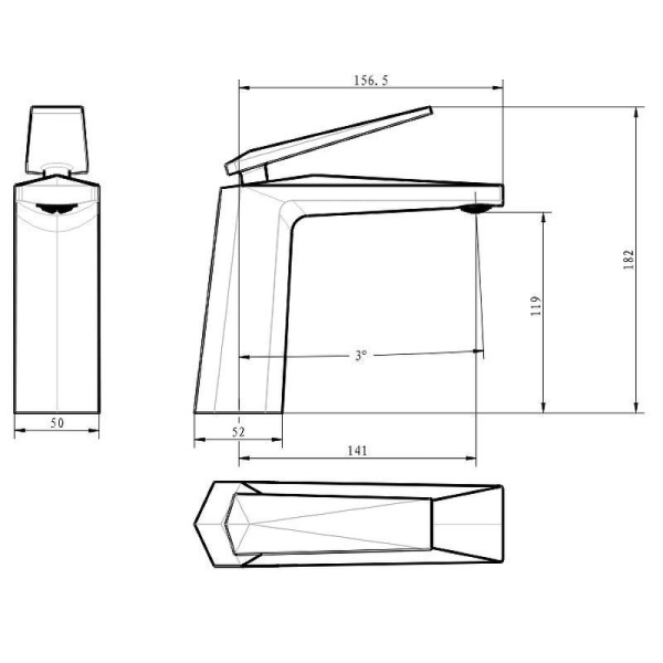 Смеситель для раковины Boheme Venturo 381 Золото