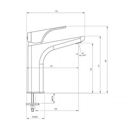 Смеситель для раковины высокий Deante Hiacynt BQH_N21K черный