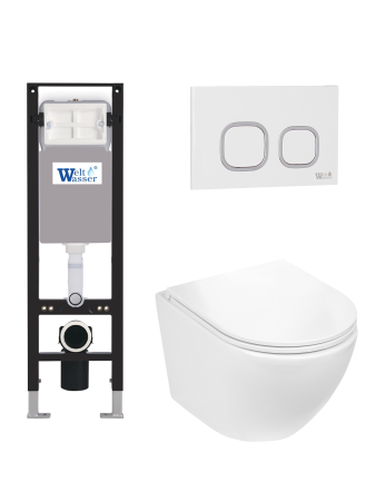 Комплект инсталляции с унитазом Weltwasser AMBERG 350 + MERZBACH 043 GL-WT + AMBERG RD-WT