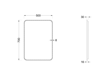 Зеркало с подсветкой Roxen Simon 510205-50B 500x700