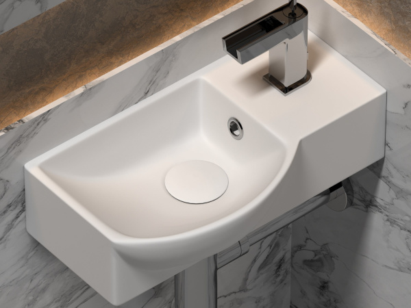 Умывальник подвесной прямоугольный  с крепежом Ceramicanova Element 400*220*120мм, Белый, CN6039L