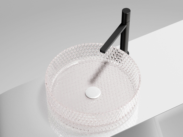 Умывальник чаша накладная круглая Ceramicanova Cristal 360*360*112мм, розовый, CN6061