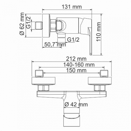 Смеситель для душа Wasserkraft Dill 6102