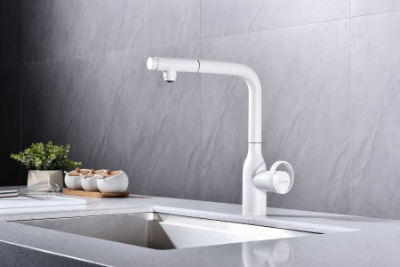 Смеситель для кухни Paulmark URBAN Ur213104-431, белый матовый