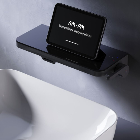 F8F72722 Func Встраиваемый смеситель на раковину АМ.РМ с полкой и каскадным изливом, черный