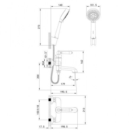 Смеситель для ванны IDDIS Oxford OXFSB02i02