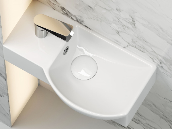 Умывальник подвесной прямоугольный  с крепежом Ceramicanova Element 400*220*120мм, Белый, CN6039R