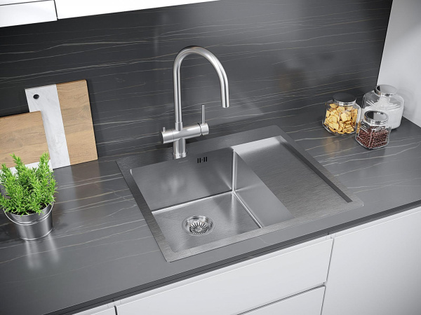 Мойка Paulmark KRONER 59F PM225951-BSL 510х590х200 мм, нержавеющая сталь, нержавеющая сталь