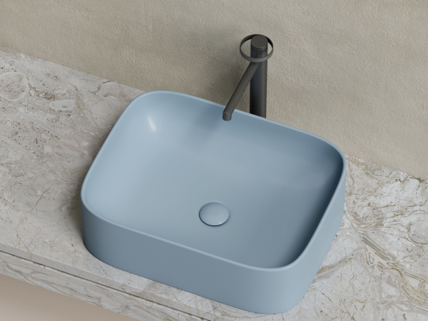 Умывальник чаша накладная прямоугольная Ceramicanova Element 505*380*150мм, серо-голубой матовый, CN6052MHL