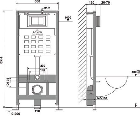 Комплект инсталляции 6 в 1 Roxen StounFix Slim 551921