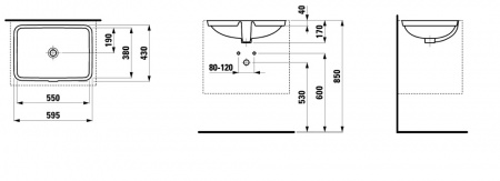 Умывальник Laufen Pro S 8119684001091 59.5x43x17