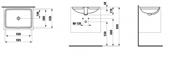 Умывальник Laufen Pro S 8119684001091 59.5x43x17