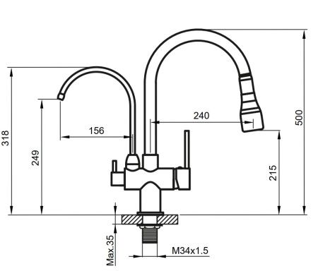 Смеситель для мойки Ahti Kemi KM803013