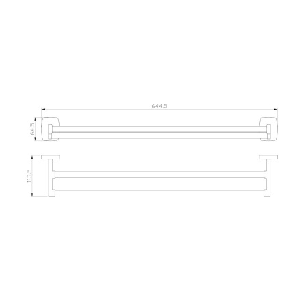 Полотенцедержатель двойной WONZON & WOGHAND, Хром (WW-1001)