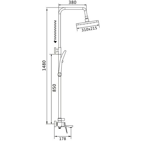 Душевая стойка со смесителем Shevanik S9136T