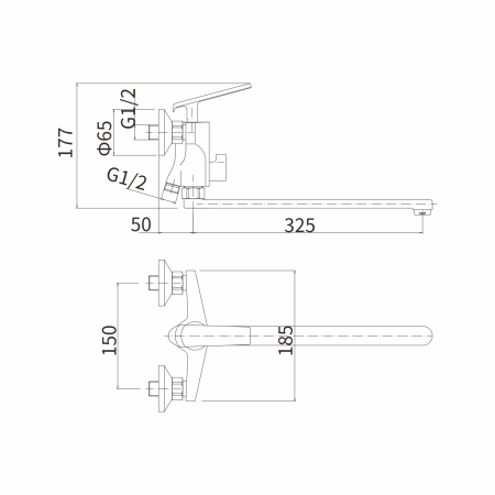 Смеситель для ванны FASHUN A2281-8, белый