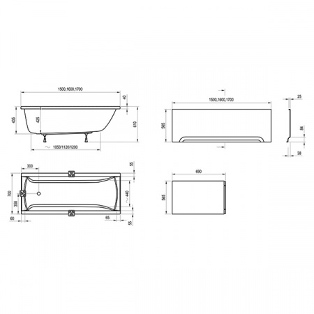 Акриловая ванна Ravak Classic 120x70 C861000000