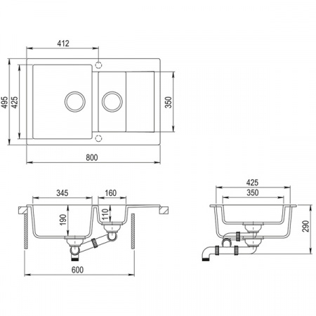 Кухонная мойка Teka Clivo 60 B-TQ оникс 40148020