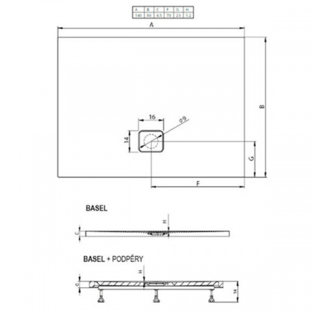 Поддон Riho BASEL 140х100 DC380050000000S с сифоном