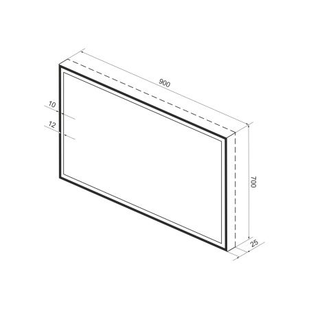 Зеркало с фронтальной LED-подсветкой Wellsee 7 Rays' Spectrum 172201330