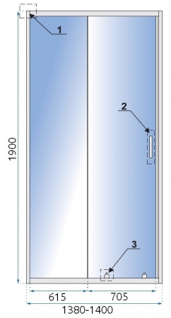 Душевая дверь Rea SLIDE PRO 140 Rea-K5307 раздвижные