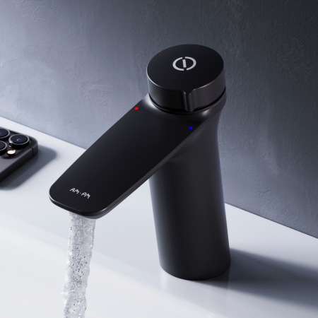 F50A02522 Inspire V2.0, TouchReel Смеситель для умывальника AM.PM, излив 125 мм, черный.