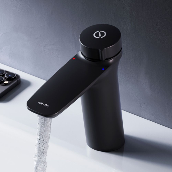 F50A02522 Inspire V2.0, TouchReel Смеситель для умывальника AM.PM, излив 125 мм, черный.