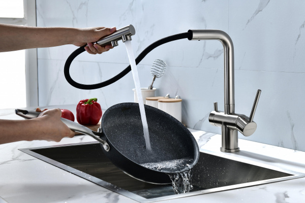 Смеситель для кухни Paulmark SERPENTINE Se213222-NI, никель